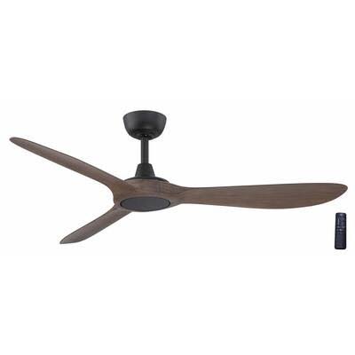 Home Decorators Collection Tager 52 in. Indoor/Outdoor Matte Black and Whiskey Barrel Blades Smart Ceiling Fan with Remote Powered by Hubspace